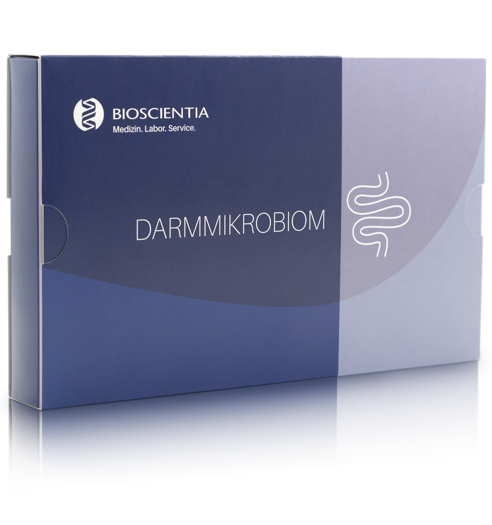 Foto des verschlossenen Darmmikrobiom Testkits